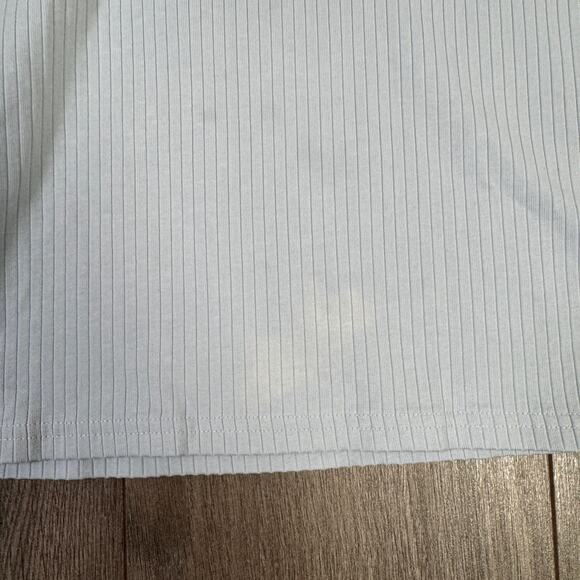 J.Crew Premium Rib Short Sleeve Polo Shirt Womens M Light Blue Collared Stretch - Picture 4 of 7